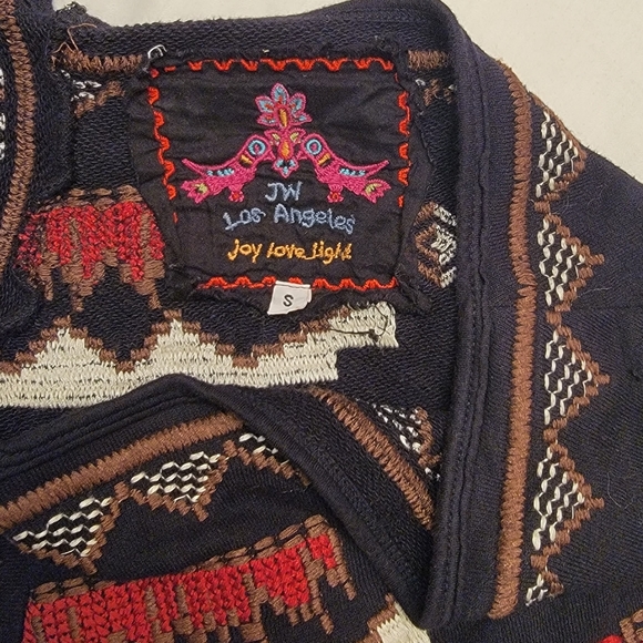Johnny Was navy southwestern embroidered poncho S $285 - Picture 16 of 16